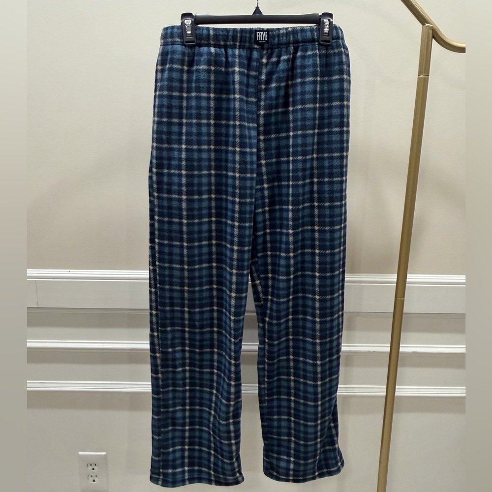 NWT Frye Blue Plaid Men's Micro Fleece Sleepwear or Loungewear Ultra Soft Size M